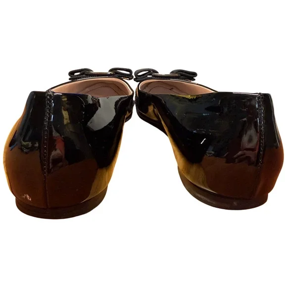 SALVATORE FERRAGAMO Varina Women Size 6B Black Leather Patent Ballet Flats Italy - Picture 7 of 15